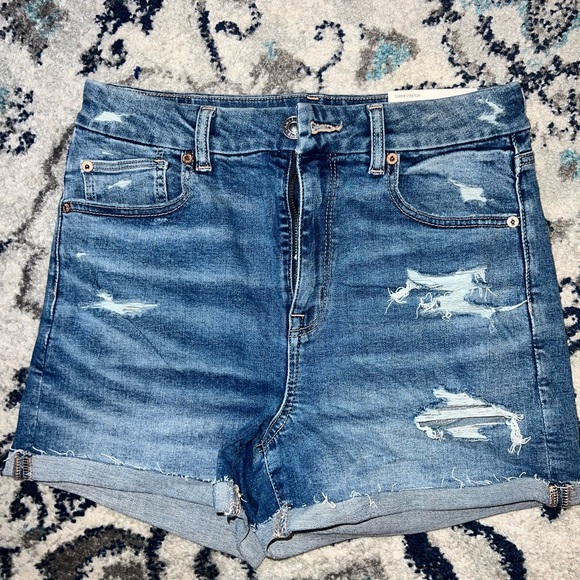 American Eagle Outfitters Pants - American Eagle Outfitters Blue Jean Shorts High-Waisted Distressed